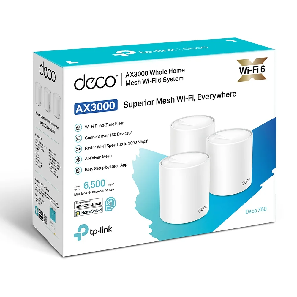 TP-Link Deco X50 AX3000 Whole Home Mesh WiFi 6 System (3-pack) (1-pack) - Image 7