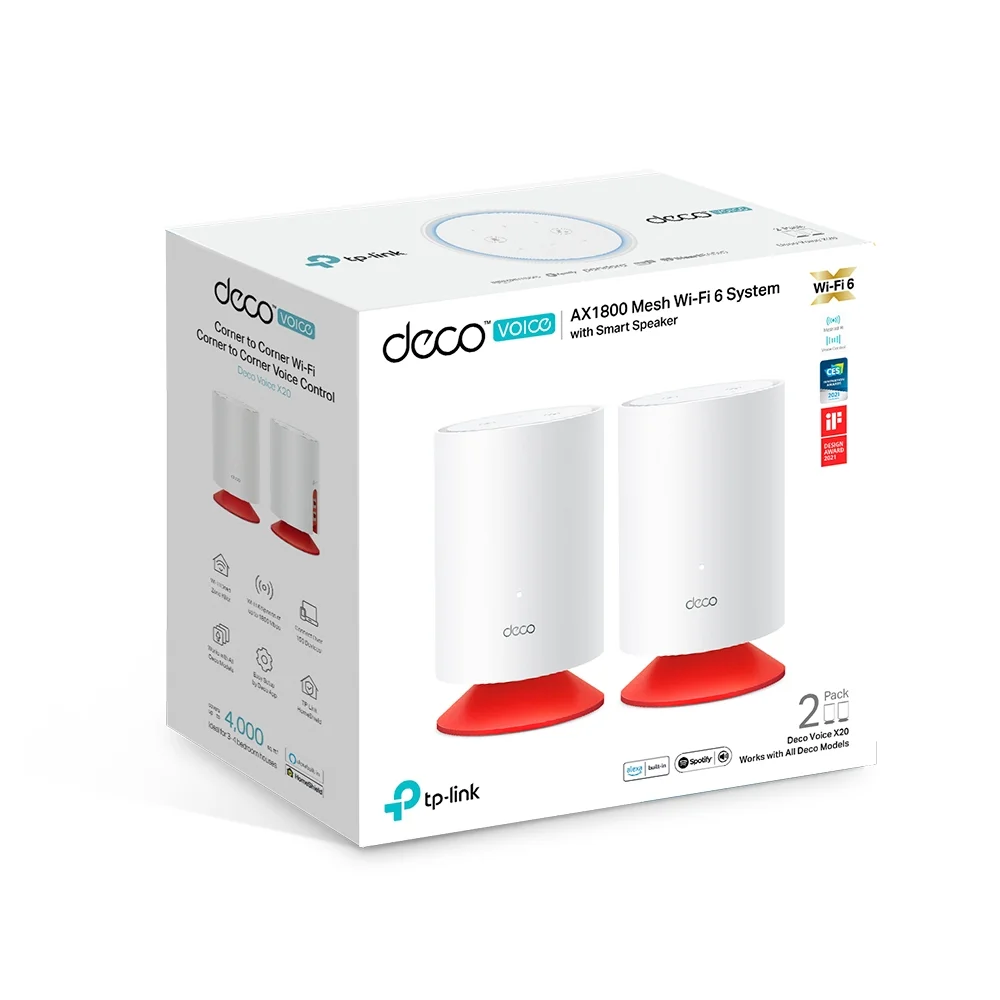 TP-Link Deco Voice X20 AX1800 Mesh Wi-Fi 6 System with Smart Speaker (2- pack) - Image 7