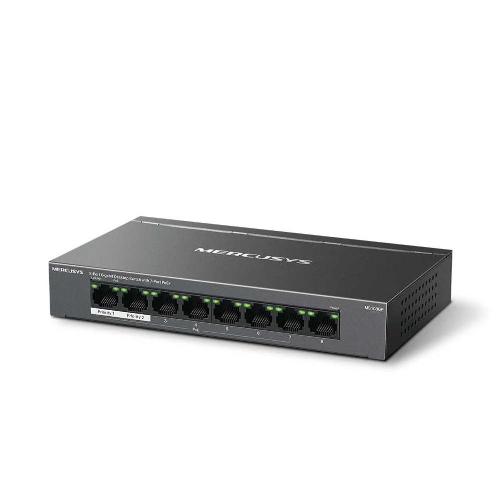 Mercusys MS 108GP 8-Port Gigabit Desktop Switch with 7-Port PoE+ - Image 2