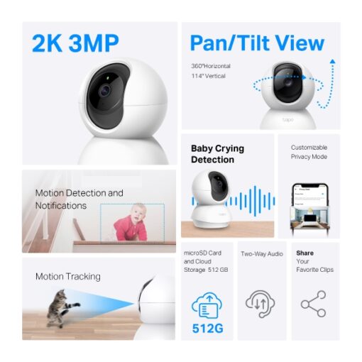 Tapo C210 Pan/Tilt Home Security Wi-Fi Camera - Image 2
