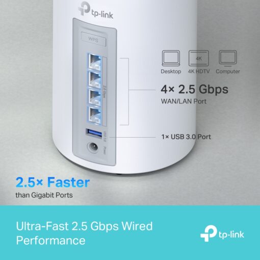 TP-Link Deco BE65 BE11000 Whole Home Mesh WiFi 7 System (3-pack) - Image 5