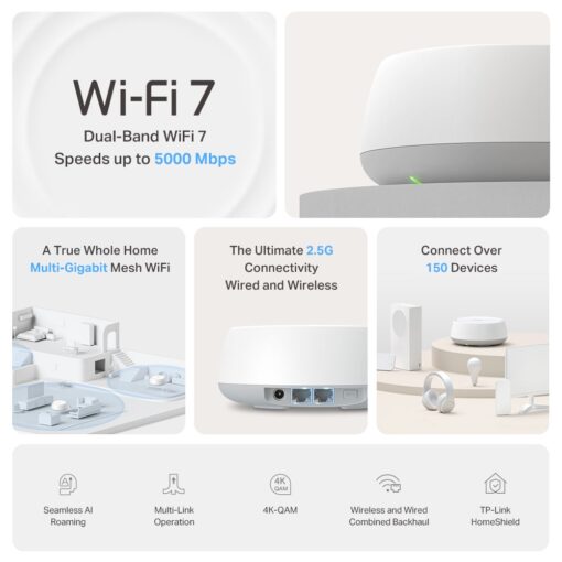TP-Link Deco BE25 BE5000 Whole Home Mesh WiFi 7 System (3-pack) - Image 7